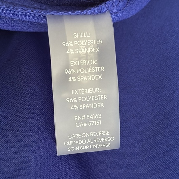 Calvin Klein Royal Blue Mini Dress Ruffle Belted Sheath Soze 6 6P Party Work NWT - Picture 12 of 13